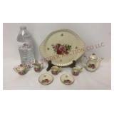Miniature Rose Porcelain Tea / Coffee Set