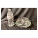 Vintage Indiana Glass Cat on a Nest Covered Dish