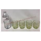 Ribbed Glass Votive Tea Light Cups - Set of 4