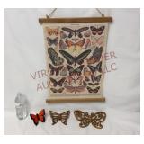 Butterfly Scroll, Ceramic & Homco Butterflies