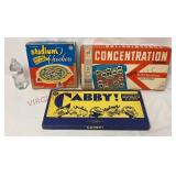 Vtg Stadium Checkers, Concentration & Cabby Games