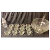 Vintage Jeannette Fruit Clear Punch Set
