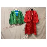 Vintage Asian Vest w Lucite Buttons & Kimono Robe