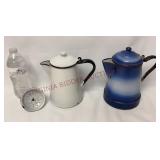Vintage Farmhouse Enamelware Coffee Pots - 2