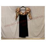 1980s Eugene Alexander Black Velvet Column Gown