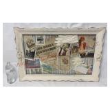 Vintage Hand Made Shadow Tray Collage - 28"x19"