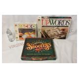 Rack-O, Up Words & Sharp Shooters Board Games
