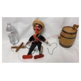 Vintage Mexican Folk Are Marionette & Wooden Keg