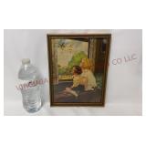 Vintage Framed Print of Children by Hintermeister