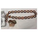 1970s Yves Saint Laurent Lucite Belt & Italy Comb
