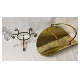 Gold Tone Metal Stand & Hearth Fireplace Basket