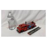 1970s Tin Litho Friction-Powered Fire Engine Toy