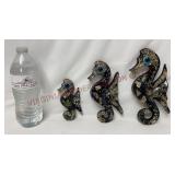 Vintage Lucite & Abalone Seahorse Wall Plaques - 3