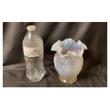 Fenton Opalescent Hobnail 6" Double Crimped Vase
