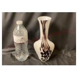 Vintage Marbled Art Glass Vase - 8.5" tall