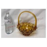 Fenton Honey Gold Valencia 7" Basket - Cracked