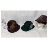 Vintage Millinery - Feathered Hats / Caps - 3