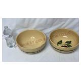 Vintage Watt Pottery 9" Salad Serving Bowls - 2