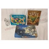 World Atlas Book, US Map & FX Schmid Puzzles