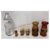 Mid Century Salty & Peppy Chef Wooden Shakers