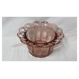 Vintage Imperial Glass Lace Edge Pink Glass Bowl