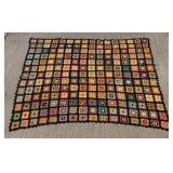 Vintage Crochet Granny Square Afghan - 64"x80"