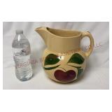 Vintage Watt Pottery 3-Leaf Apple 8" Pitcher