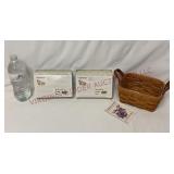 Longaberger Recipe Card Sets & Tea Basket w Protec