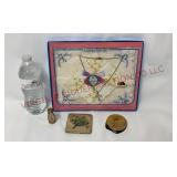 Vintage Handkerchief Set, Lipstick & Compacts