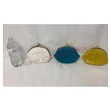 Vintage Double Kiss Lock Eel Skin Coin Purses - 3