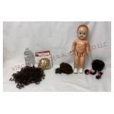 Vintage Eegee 17" Walker Doll & Doll Wigs