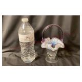 Fenton Art Glass Lavender Crest Opalescent Basket