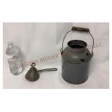 Antique Conical Ice Cream Scoop & Milk Cream Pail