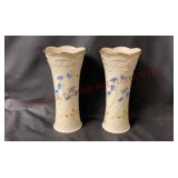 Lenox Blue Bells & Roses 5" Bud Vases - Pair
