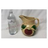 Vintage Watt Pottery 3-Leaf Apple 6.5" Pitcher #16