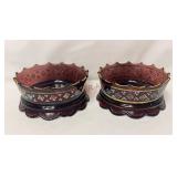 Victorian Era Jefferson Glass Amethyst Bowls - 2