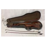 "Made in Nippon" Japanese Violin, (2) Bows & Case