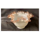 Fenton Rose Crest Double Crimp 7" Bowl