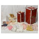 Vintage Doll Trunks, Baby Doll & Doll Clothes