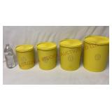 Vintage Tupperware Servalier Canister Set - Yellow