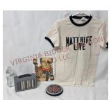 Cassettes, CD Case, Metallica Mag, Matt Rife Shirt