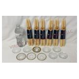 Beeswax Taper Candles & Candle Collar Drip Rings