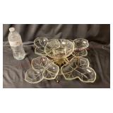 MCM Hazel Atlas Brass & Glass Lazy Susan Server