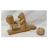 Russian Bogorodskya Bear on Computer Wooden Toy