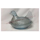 Vintage Indiana Glass Hen on Nest - 7" Size
