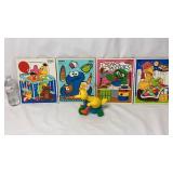 1970s Sesame Street Tray Puzzles & Big Bird Toy