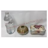 Nippon Hair Receiver & Porcelain Vanity Box