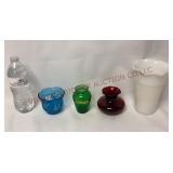 Vintage Cut-to-Clear Votive Cup & Flower Vases