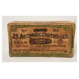 Vtg Peters .25 Automatic 2 Piece Box - 5 Rounds
