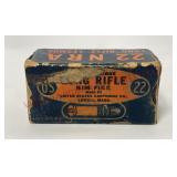 Vtg U.S. Cartridge Co 22LR NRA Lesmok - Partial